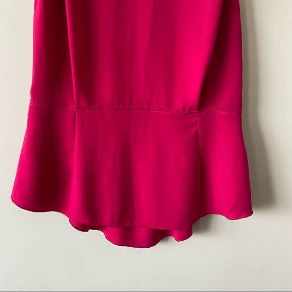 Aritzia-wilfred Raspberry Keyhole Back Peplum Tank Blouse (Size:Small) - Picture 6 of 10